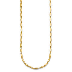 14k Polished 3mm Fancy Bar Link 18 inch Necklace