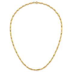 14k Polished 3mm Fancy Bar Link 18 inch Necklace