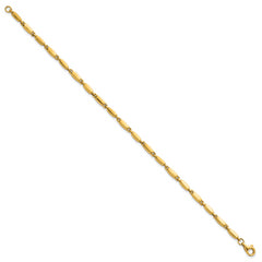 14k Polished 3mm Fancy Bar Link 7.5 inch Bracelet