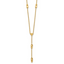 14K Polished Diamond-cut and Beaded 16 Inch Lariat Necklace Plus 2 Inch Extender
