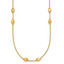 14K Polished and Brushed Oval Beaded 5-Station 24 Inch Necklace
