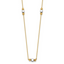 14K Two-Tone Polished Diamond-cut and Square Bead 5-Station 16 inch Necklace Plus 2 inch Extender
