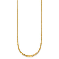 14k Polished Fancy Graduated Cable Link 18 inch Necklace