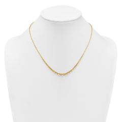14k Polished Fancy Graduated Cable Link 18 inch Necklace