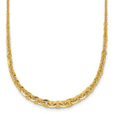 14k Polished Fancy Graduated Cable Link 18 inch Necklace