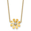 Daisy White Center Necklace in 14K Yellow Gold with Extender, 16 Inch - Sophia Jewelers