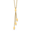 Oval Three-Dangles Necklace in 14K Yellow Gold with Extender, 16 Inch - Sophia Jewelers