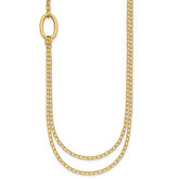 14k Polished Oval Double Strand Cable Chain 18 inch Necklace