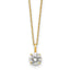 Round Cubic Zirconia Solitaire Necklace in 14K Yellow Gold, 6.00mm, 18 Inch - Sophia Jewelers