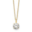 Round Cubic Zirconia Solitaire Necklace in 14K Yellow Gold, 7.00mm, 18 Inch - Sophia Jewelers