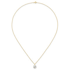 14k Polished 8.00mm Round CZ Solitaire 18 inch Necklace