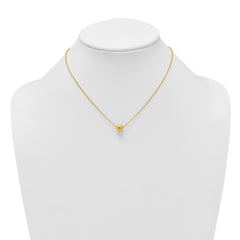 14k Polished 7.5mm Round Bead 16 inch Necklace Plus 2 inch Extender