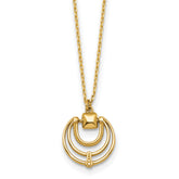 14k Polished and Textured Fancy Circles 17 inch Necklace