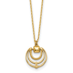 14k Polished and Textured Fancy Circles 17 inch Necklace