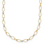 14k Two-tone Polished and Twisted Fancy Oval Links and Faceted Beads 18 inch Necklace