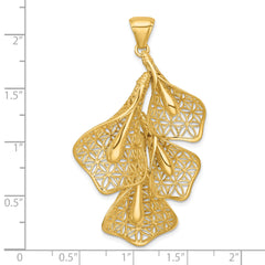 14k Polished Filigree Calla Lily Flower Pendant