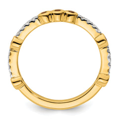 14k Stackable Expressions Garnet and Diamond Ring