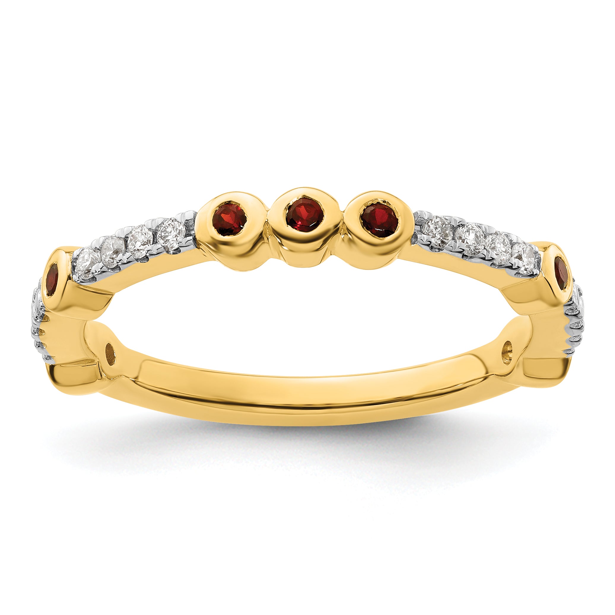 14k Stackable Expressions Garnet and Diamond Ring