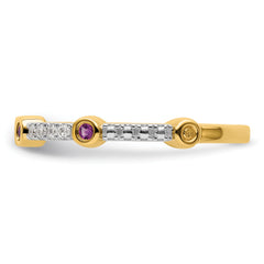 14k Stackable Expressions Amethyst and Diamond Ring