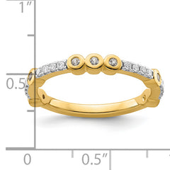 14k Stackable Expressions White Topaz and Diamond Ring