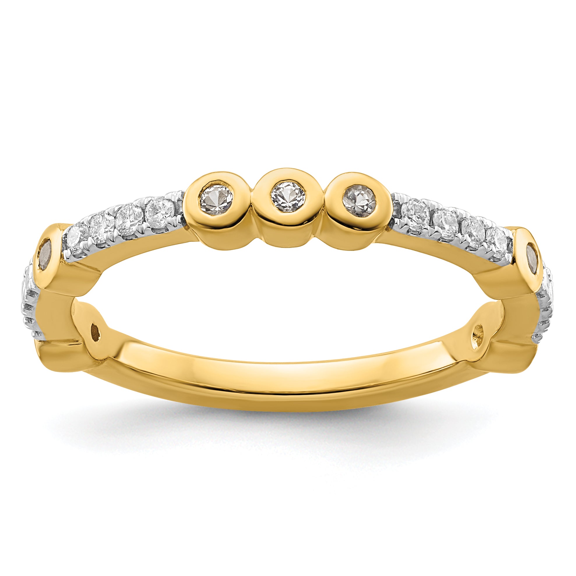 14k Stackable Expressions White Topaz and Diamond Ring