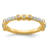 14k Stackable Expressions White Topaz and Diamond Ring