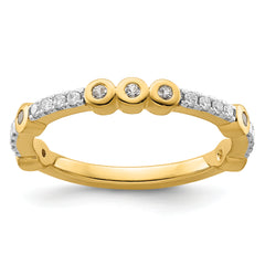 14k Stackable Expressions White Topaz and Diamond Ring