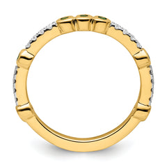 14k Stackable Expressions Created Emerald and Diamond Ring