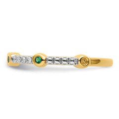 14k Stackable Expressions Created Emerald and Diamond Ring