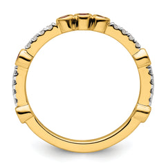 14k Stackable Expressions Rhodolite Garnet and Diamond Ring