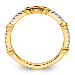 14k Stackable Expressions Created Ruby and Diamond Ring