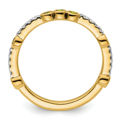 14k Stackable Expressions Peridot and Diamond Ring