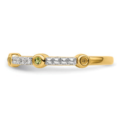 14k Stackable Expressions Peridot and Diamond Ring
