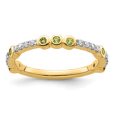 14k Stackable Expressions Peridot and Diamond Ring