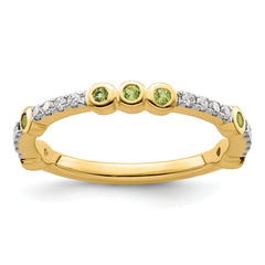 14k Stackable Expressions Peridot and Diamond Ring