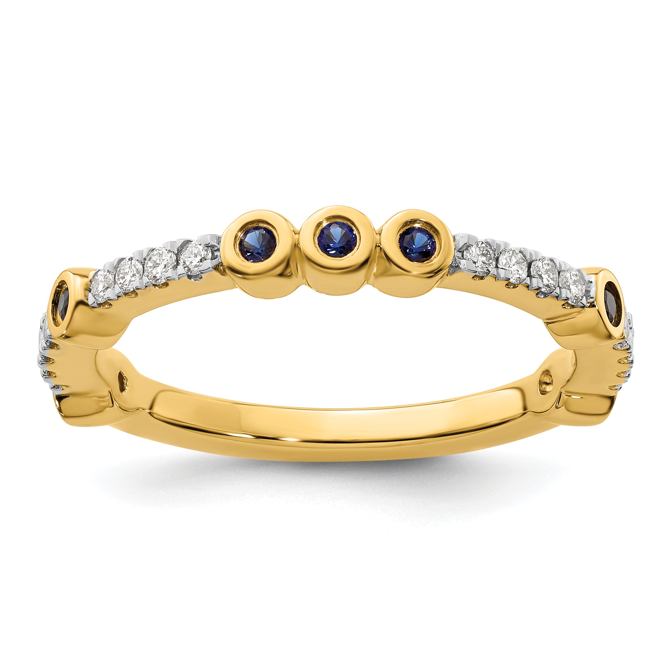 14k Stackable Expressions Created Sapphire and Diamond Ring