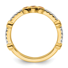 14k Stackable Expressions Pink Tourmaline and Diamond Ring