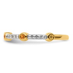 14k Stackable Expressions Citrine and Diamond Ring