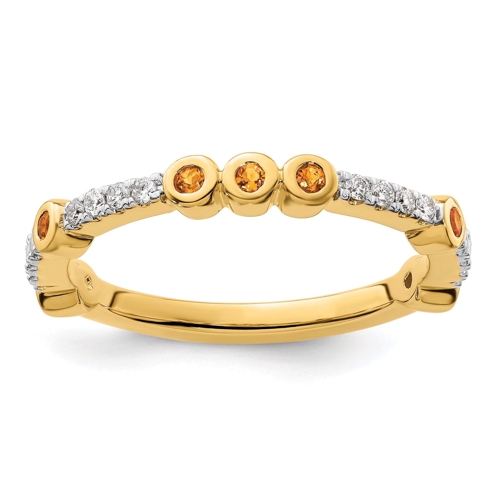 14k Stackable Expressions Citrine and Diamond Ring
