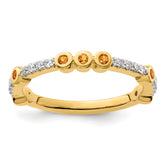 14k Stackable Expressions Citrine and Diamond Ring