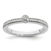 14k White Gold Stackable Expressions White Topaz and Diamond Ring
