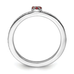 14k White Gold Stackable Expressions Created Ruby and Diamond Ring