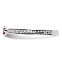 14k White Gold Stackable Expressions Created Ruby and Diamond Ring