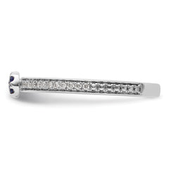 14k White Gold Stackable Expressions Created Sapphire and Dia. Ring