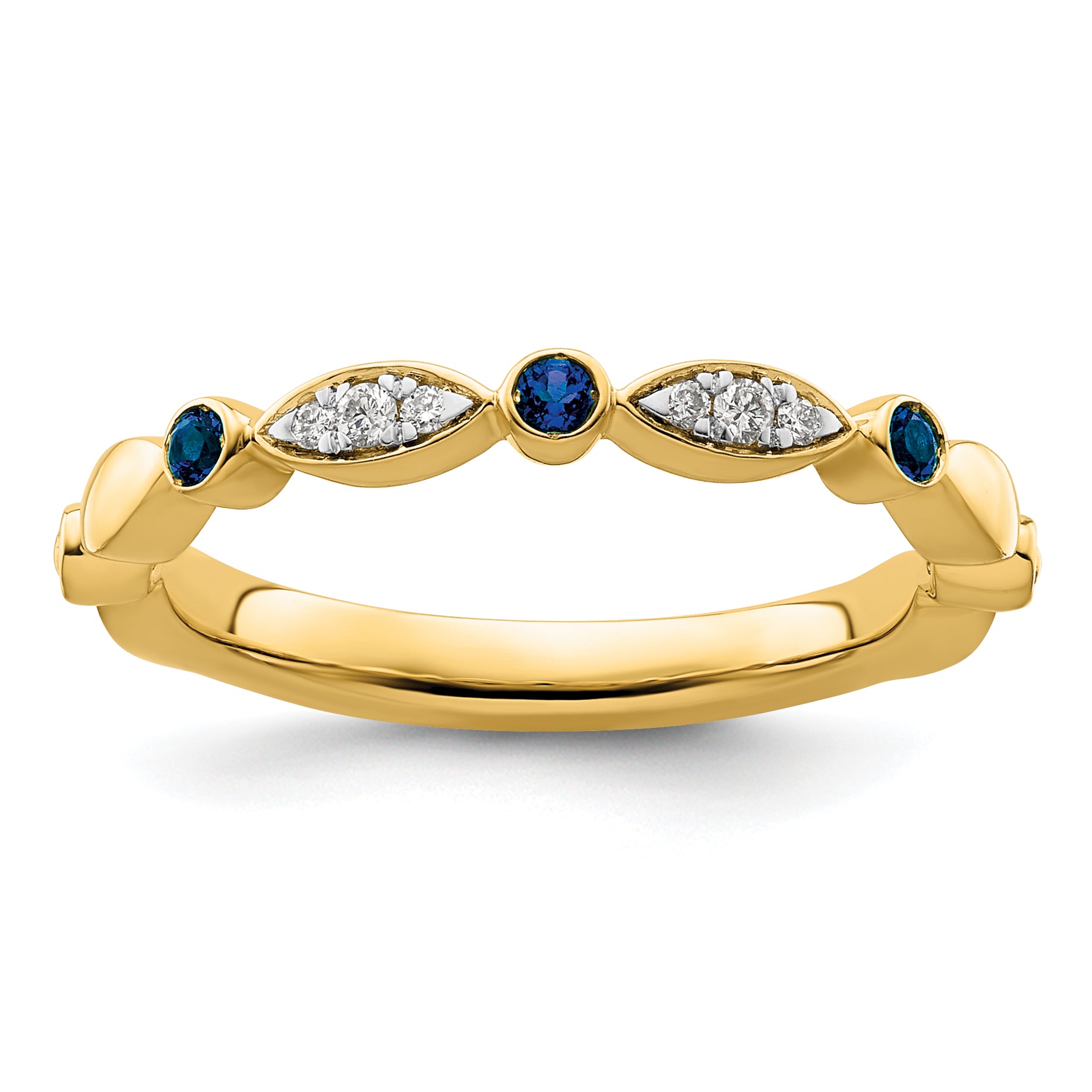 14k Stackable Expressions Created Sapphire and Diamond Ring
