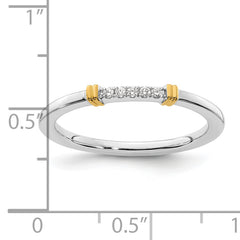 14k Two-Tone Stackable Expressions Diamond Ring