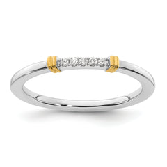 14k Two-Tone Stackable Expressions Diamond Ring