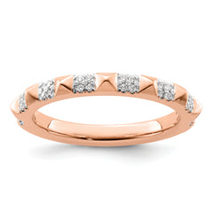 14k Rose Gold Stackable Expressions Diamond Ring