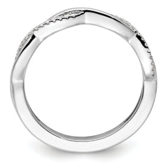 14k White Gold Stackable Expressions Diamond Twist Ring