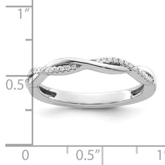 14k White Gold Stackable Expressions Diamond Twist Ring